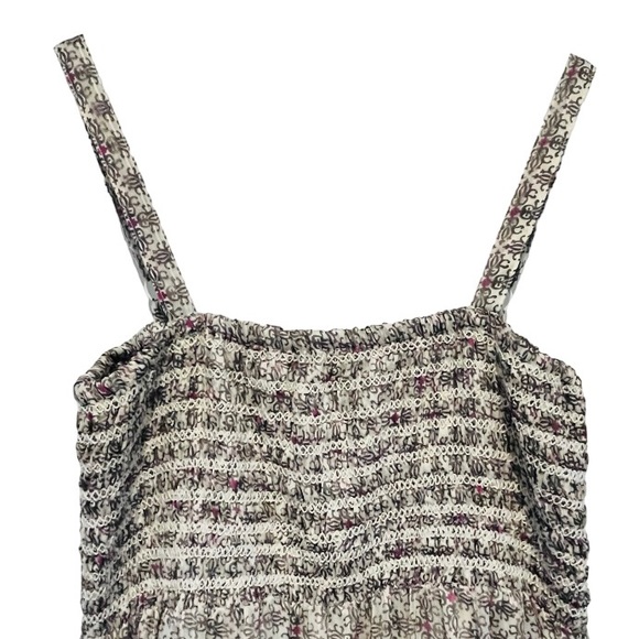 PARDON Womens Gray/Pink Flowy Ruffle Floral Ruched Strappy Dress Size 12 EU 42 - Picture 4 of 13